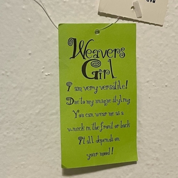 NWT Weavers 100% Cotton Turquoise V Neck Tshirt Size Medium - Picture 2 of 4